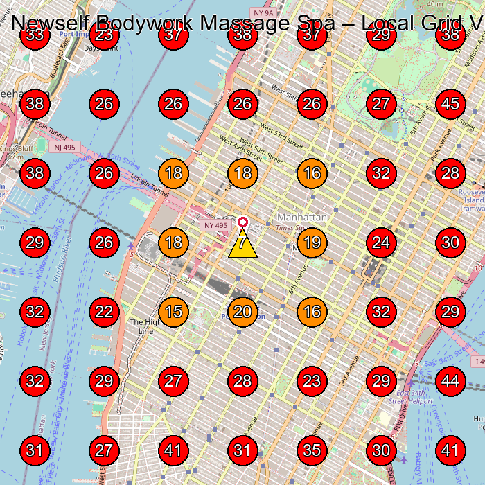 Newself Bodywork Massage Spa GeoGrid visibility map for Massage Spa in New York